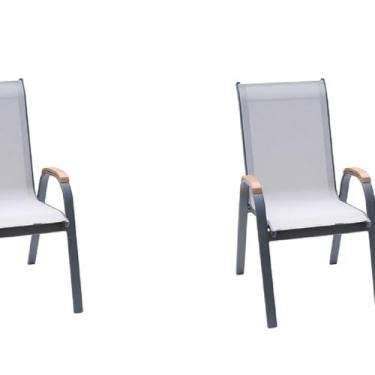 Imagem de Conjunto 2 Cadeiras Alumínio Maresias Amêndoa/Bege