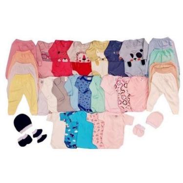 Imagem de Kit 18 peças Enxoval completo Bebê algodão recém nascido maternidade -