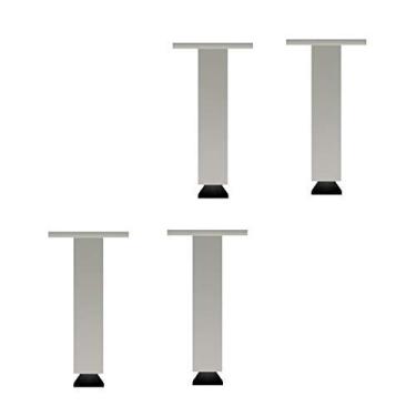 Imagem de XWZFFAI Pés quadrados sólidos para móveis Pernas de sofá de metal DIY, pés de suporte ajustáveis de 40 cm, mesa de centro substituível, armário de TV, pernas de cama, 25 cm, placa de montagem