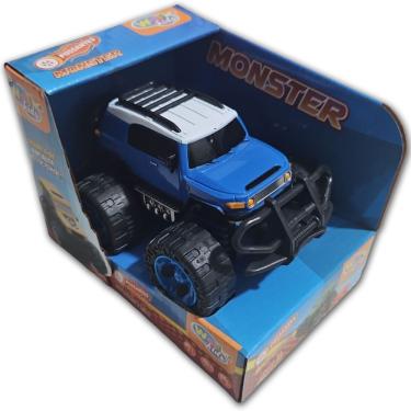 Imagem de Carrinho De Fricção Monster Trucks Possantes Wellkids Azul E Branco