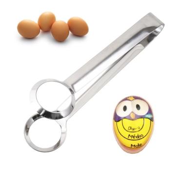 Imagem de Kit Timer Temporizador Ovo E Pinça Pegadora Para Ovos Prana