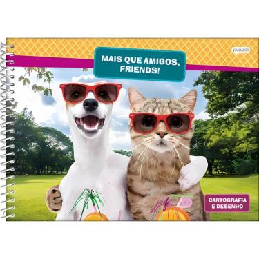 Imagem de Caderno De Cartografia E Desenho Espiral Capa Dura Pet 80 Folhas Jandaia Colorido