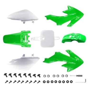 Imagem de PRO BAT Kit De Para-Lamas Plástico Com 7 Peças Para Carenagem Completa Motocicleta Crf50 Xr50, Compatível Crf 50 Xr Sdg Ssr 107 110 125 Pit Dirt Bike, Verde E Branco