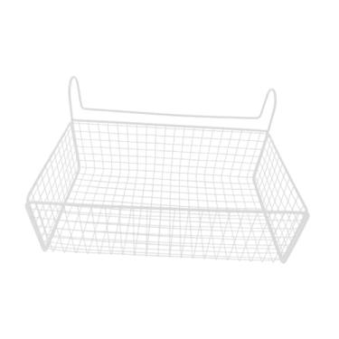 Imagem de FytStycale Cesto de armazenamento suspenso ao lado da cama, organizador de prateleiras, suporte de ferro para banheiro de hotel, Branco Sem Ganchos