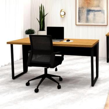 Imagem de Escrivaninha 1,60m x 0,70m Pé Metal e Cadeira Diretor F5 - F5 Office, 