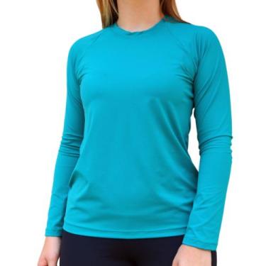 Imagem de Blusa Feminina Proteção Solar Uv+ Manga Longa Praia Piscina Toque Gela