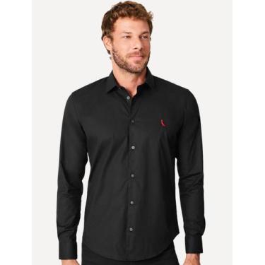 Imagem de Camisa Reserva Masculina Casual Stretch Enxuto Preta, M/M