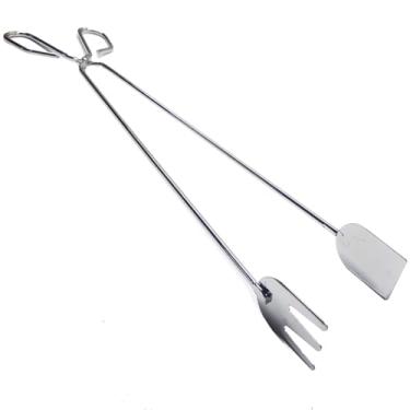 Imagem de Pegador tipo Tesoura em Inox "M" 40cm Pinça para Churrasco Paella Grelhados Lareira