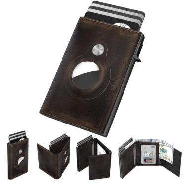 Imagem de Carteira Typecase Leather Smart para homens com suporte AirTag RFID