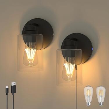 Imagem de ThyFenno Luzes de parede reguláveis operadas por bateria, arandela recarregável, conjunto de 2 sem fio, lâmpada de parede sem fio, fácil de instalar, para sala de estar, quarto, corredor, fazenda