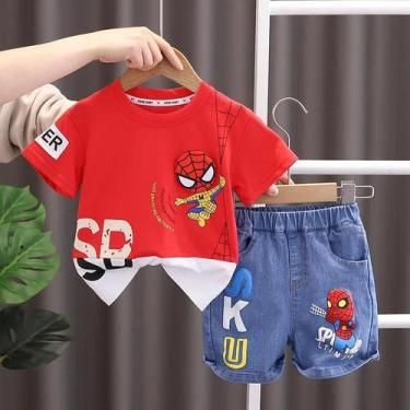 Imagem de Conjunto de Roupa Infantil Homem-Aranha - Verão - Camiseta e Jeans, 10