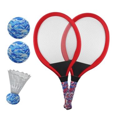 Imagem de Raquete de tênis juvenil | TENNIS BADMINTON TREINAMENTO RATAGEM | 1 Par de esporte de bola educacional com Shuttlecock para o jardim de infância da escola Backyard Park Beach