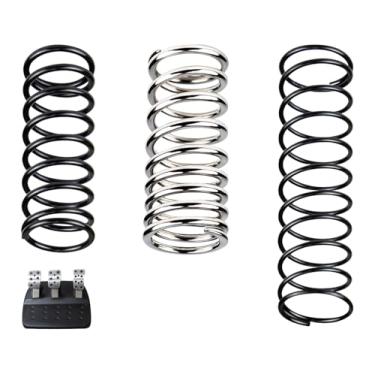 Imagem de SOULWIT 3 peças pedal retorno do volante de competição de mola para Logitech G25/G27/G29/G920/G923 - Molas de aço de manganês para travão, acelerador e embraiagem - 1 prateado 2 pretos