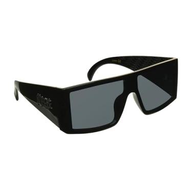 Imagem de Óculos de sol masculinos superescuros da Locs Lowrider Gangster Cholo Vintage Flat Top, Voodoo Glossy Black - Serve Med - Xlg, Medium