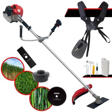 Imagem de Roçadeira Profissional Anmax CG520P TB À Gasolina 2T 52cc 2,2HP 10.000rpm C/ 3 Opções de Cortes, Carretel Nylon, Faca 2 Pontas + Faca 80 Dentes Extra