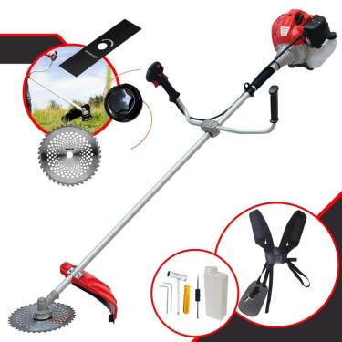 Imagem de Roçadeira Cortador de Grama À Gasolina Anmax CG520P-TB 2,2HP de Potência 52cc de Alta Rotação e Performance + Lâmina Circular Vídea 40 Dentes Extra
