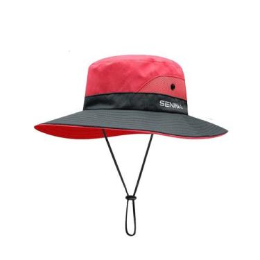 Imagem de Chapéu de pescador com protetor solar para mulheres - rosa - Lightbek 