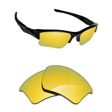 Imagem de Alphax Lentes de reposição polarizadas para óculos de sol Oakley Flak Jacket XLJ OO9009 - Opções, Espelhado em ouro 24k