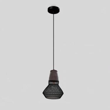 Imagem de KSSTEVNBD Ilha de cozinha de iluminação pendente, luminárias pendentes de cimento, luzes pendentes bege/pretas com sombra de malha, luminária pendente industrial para pendurar no teto, mini lustre de