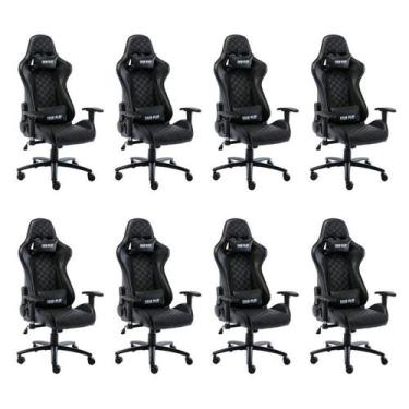 Imagem de Kit 8 Cadeiras Gamer Giratória Fair Play - Espresso Móveis