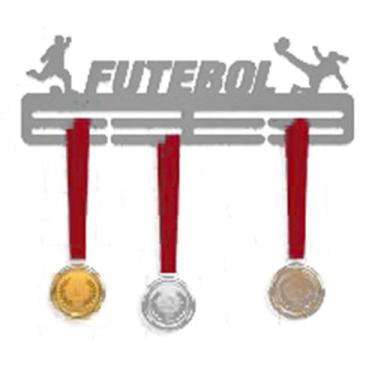 Imagem de Porta Medalhas Futebol feminino feminina Preto Suporte MDF Personaliza