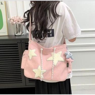 Imagem de Bolsas femininas de grande capacidade, sacolas de veludo estrela, bols