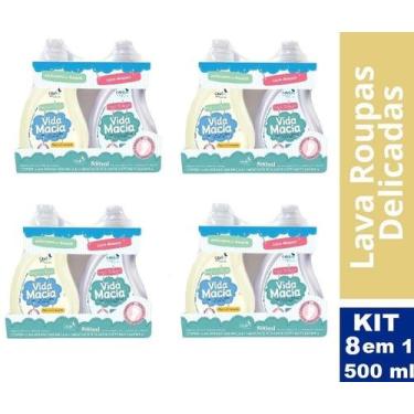 Imagem de Kit 8 em 1 4 Lava Roupas & 4 Amaciante Camomila 500ml CasaKm - Casa Km