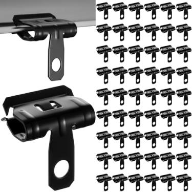 Imagem de Hicarer 100 peças de clipe de flange martelo, montagem lateral, braçadeira de feixe de 1/8-1/4 polegada com clipe de cabo de furo para flanges mola de aço