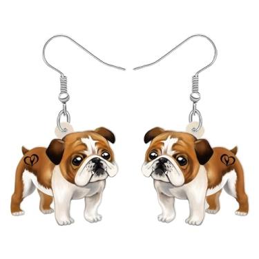 Imagem de Brincos pendentes de acrílico para cães buldogue britânico, joias fofas, presentes para mulheres, adornos de animais de estimação, Medium, Acrílico, Sem pedra preciosa