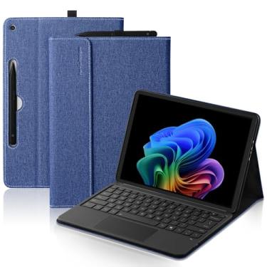 Imagem de Akkerds Capa compatível com Microsoft Surface Pro 12 2025, capa de vários ângulos de visualização com suporte fino para caneta 2, capa tipo carteira de negócios, azul marinho