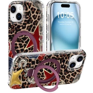 Imagem de DEENAKIN Capa para iPhone 15 Plus - Compatível com carregamento sem fio - Suporte multifuncional integrado - Capa protetora para celular com designs bonitos da moda para mulheres - estampa sexy de