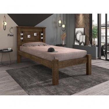 Imagem de Cama Solteiro Lavínia Malbec/off White - Framar Móveis