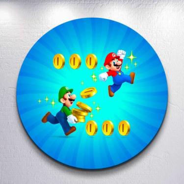Imagem de Capa Painel Redondo Festa Game Mario Jogo Estampa Infantil Mini e Gran