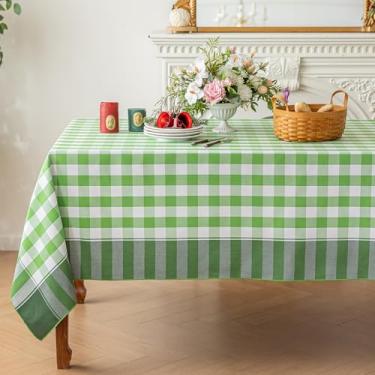 Imagem de Midsummer Breeze Toalha de mesa xadrez - toalha de mesa guingão de algodão - toalhas de mesa rústicas para primavera, verão, Páscoa, Natal, jantar de cozinha todos os dias (quadrado, 152 x 152 cm