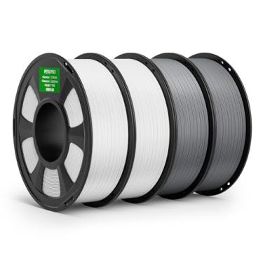 Imagem de DEEPLEE Filamento PETG PRO de 1,75 mm, branco e cinza, 4 kg, filamentos de impressora 3D PETG de 1,75 mm, maior resistência e resistência ao clima, adequado para a maioria das impressoras 3D FDM