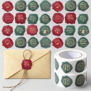 Imagem de 500 peças/rolo de papel de desenho animado de Natal etiquetas de selagem para presente caixas de sacos de doces etiquetas autoadesivas decorativas