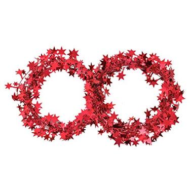 Imagem de RiToEasysports Star Garland Ferro Fio Delicado 7,5m Decoração de Natal para Acessórios de Roupas de Festa de Casamento (Vermelho)