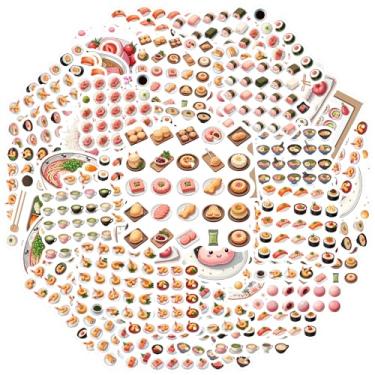 Imagem de 35 adesivos de comida sushi cozinha japonesa adesivos de brinquedo sushi PVC adesivo para telefone faça você mesmo, guitarra, notebook, mala, notebook, bagagem, copo de telefone celular
