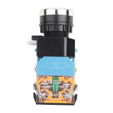 Imagem de Interruptor de botão vermelho de travamento automático com luz LED, LA38-11DNZS(LA38-11DS), para uso industrial