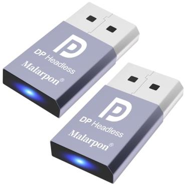 Imagem de Malarpon DispalyPort Headless Ghost Display Emulador com luz azul para PC 4K DP fictício Plug (serve Headless 1080@60Hz-3840x2160@17Hz) 2P
