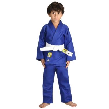 Imagem de Kimono de Judô Infantil Seitô CBJ Oficial Azul com Faixa Branca MKS-Unissex