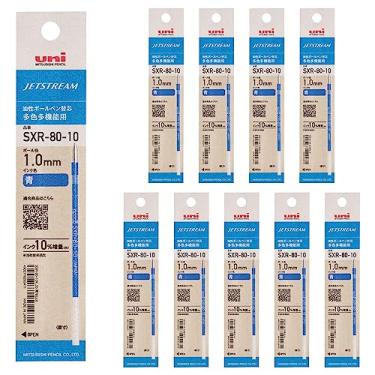 Imagem de Refil de caneta esferográfica Mitsubishi Pencil SXR8010K.33 10P, Jet Stream Multifuncional, 0,04 polegadas (1,0 mm), azul, 10 peças