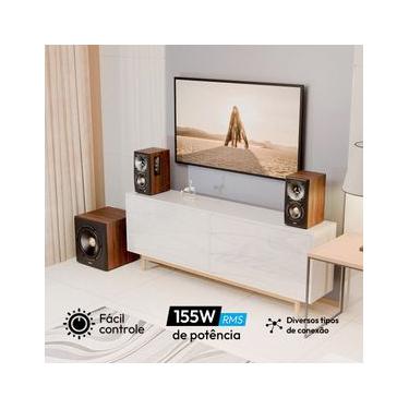 Imagem de Caixa de Som potente com Subwoofer sem fio EDIFIER S360DB 155W RMS - Madeira