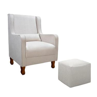 Imagem de Poltrona para Amamentação com Puff Sophia Bouclé Bege - Modern