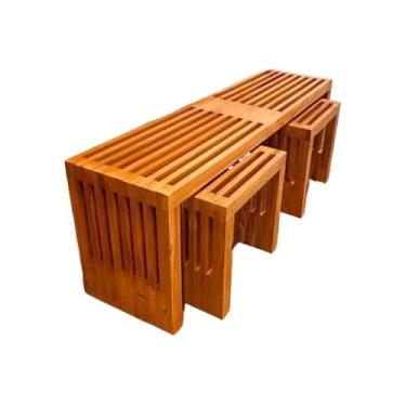 Imagem de Banco Artesanal Com Ripas De Madeira - DecoraçãO RúStica Em Estilo Natural