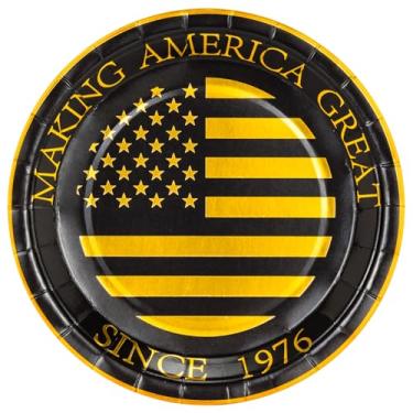 Imagem de Pratos de jantar descartáveis de aniversário crocantes, 1970, 50