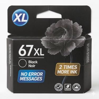 Imagem de AMAZINK Cartuchos de tinta de substituição para HP 67 XL. Compatível com impressoras HP Envy 6000 6055 6055e 6400e 6455e 6458e, Envy Pro 6455 6458, DeskJet 2742e 2752e 2755e. Alto rendimento, preto