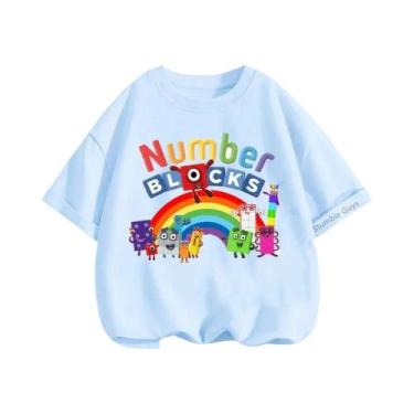 Imagem de Camiseta Infantil Com Estampa De Anime, Verão, Blocos De Construção Di