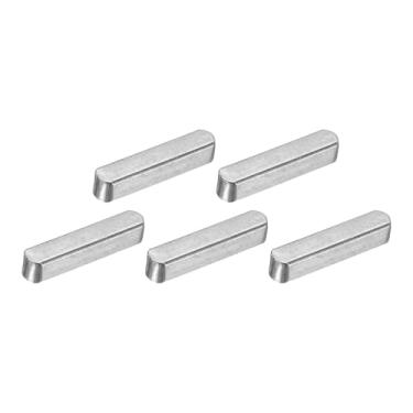 Imagem de uxcell Chave de pena de extremidade redonda, chave de eixo de acionamento paralelo de aço carbono de 4 x 4 x 20 mm, chaveta de máquina para conexão de fixação do tipo de eixo