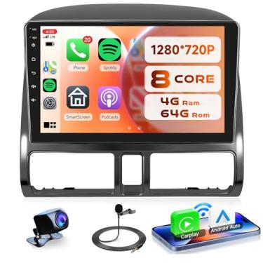 Imagem de Rádio estéreo automotivo 8 núcleos 4G + 64G Android 13 para Honda CRV 2002-2006, Rimoody Wireless Carplay, Android, GPS automático, WiFi, tela sensível ao toque, conexão espelhada, DSP-36, Bluetooth